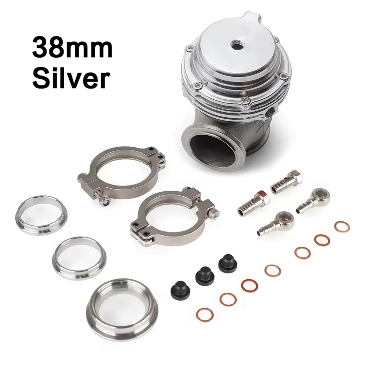 38mm External Wastegate V-Band Flanged Turbo Waste Gate For Supercharge Turbo Manifold Universal Dump Pipe Valve With Logo