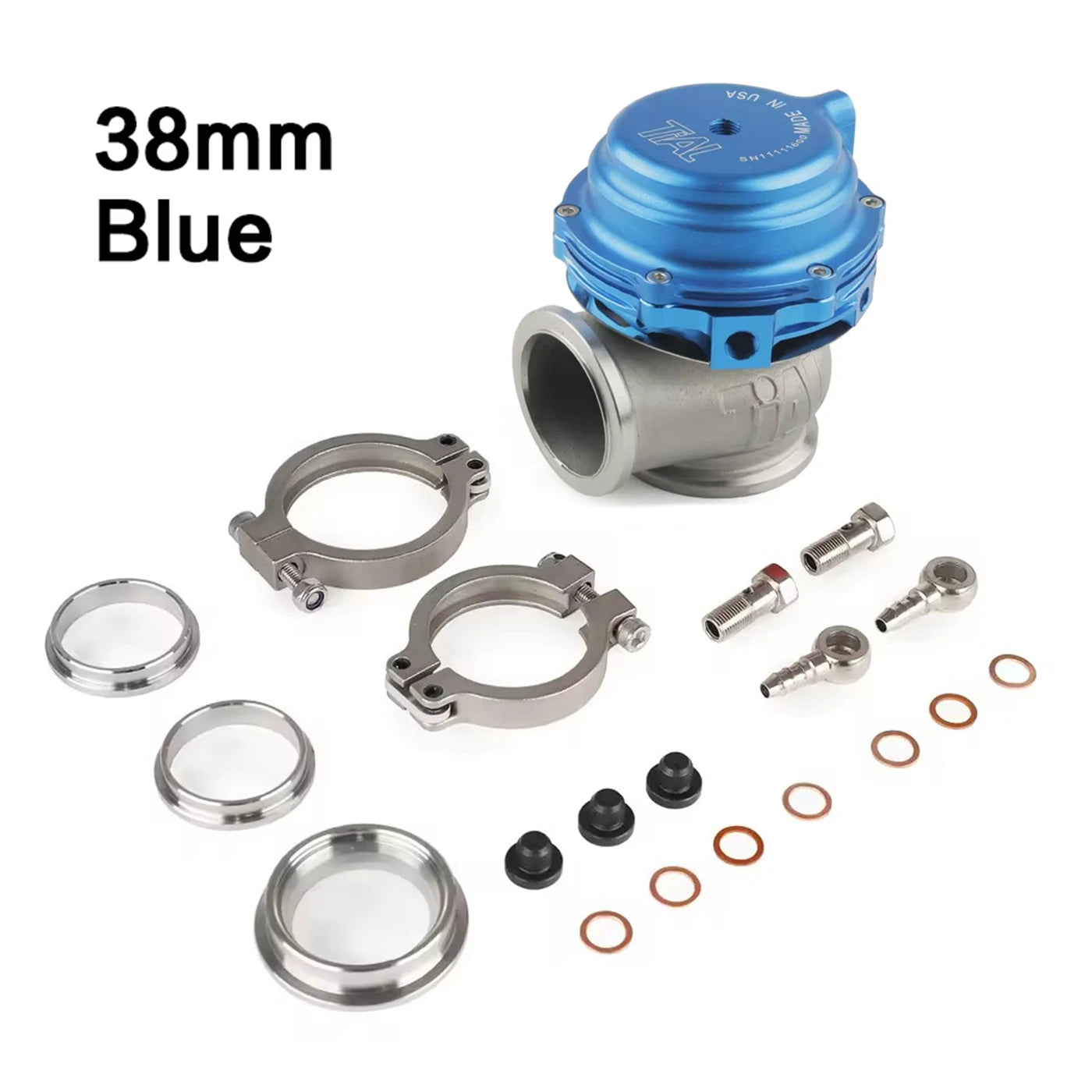 38mm External Wastegate V-Band Flanged Turbo Waste Gate For Supercharge Turbo Manifold Universal Dump Pipe Valve With Logo