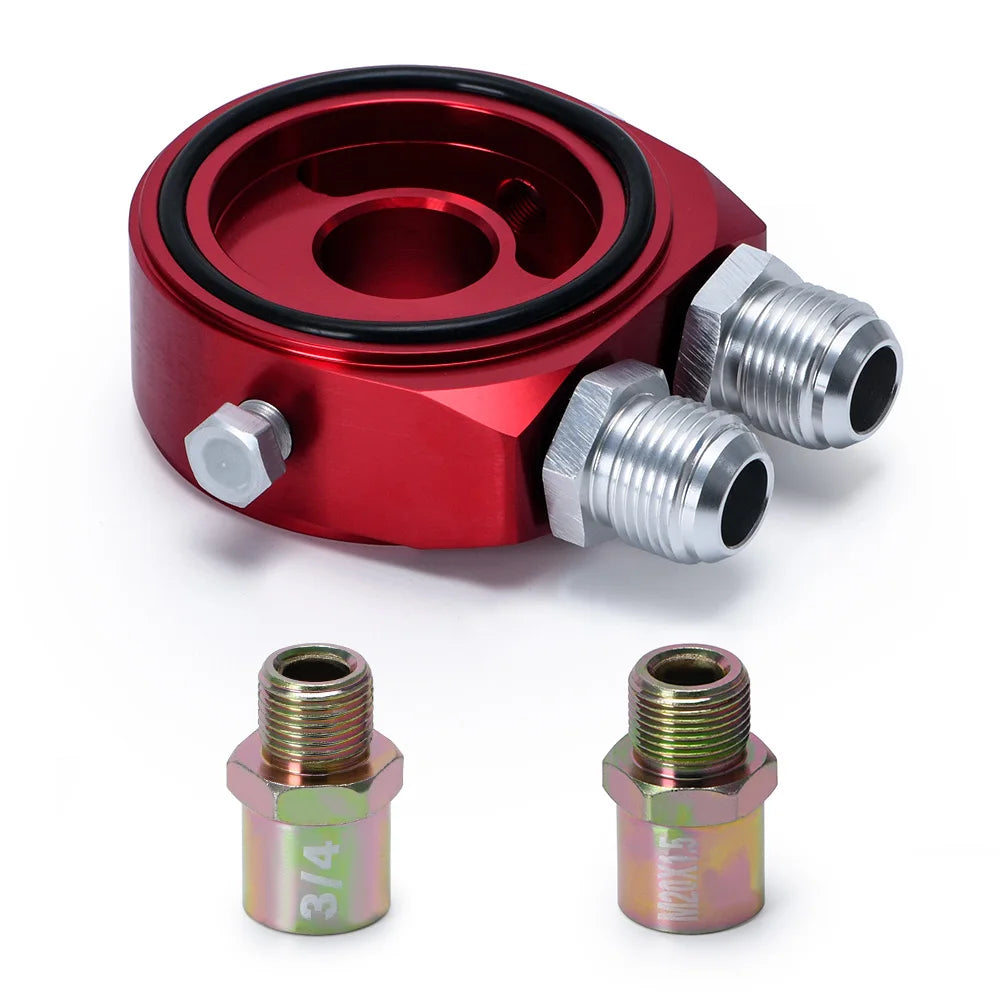 PQY - Car Aluminum Universal Oil Filter Sandwich Adapter For Oil Cooler Plate Kit AN10 PQY6721
