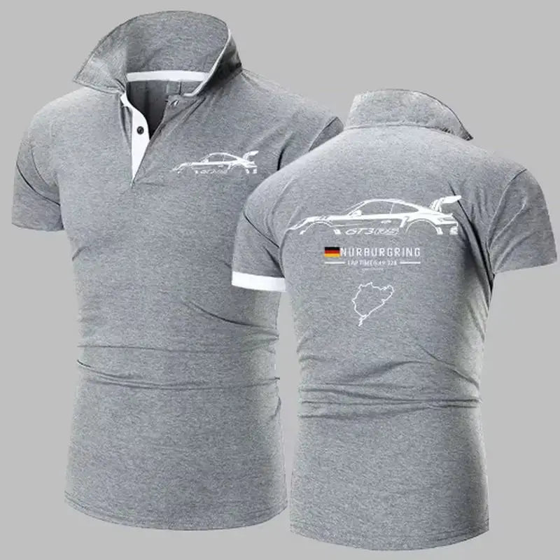 911 GT3 RS Heavyweight Polo Shirt | Nürburgring Track F1 Polos Shirts Men&