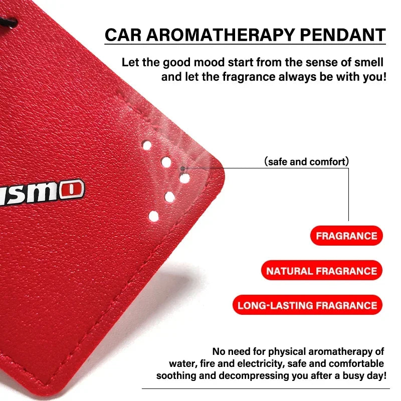 For Nismo Nissan Juke Tiida Teana GTR Car Aromatherapy Diffuser Necklace Fresh Air Suede Pendant 5 Scents