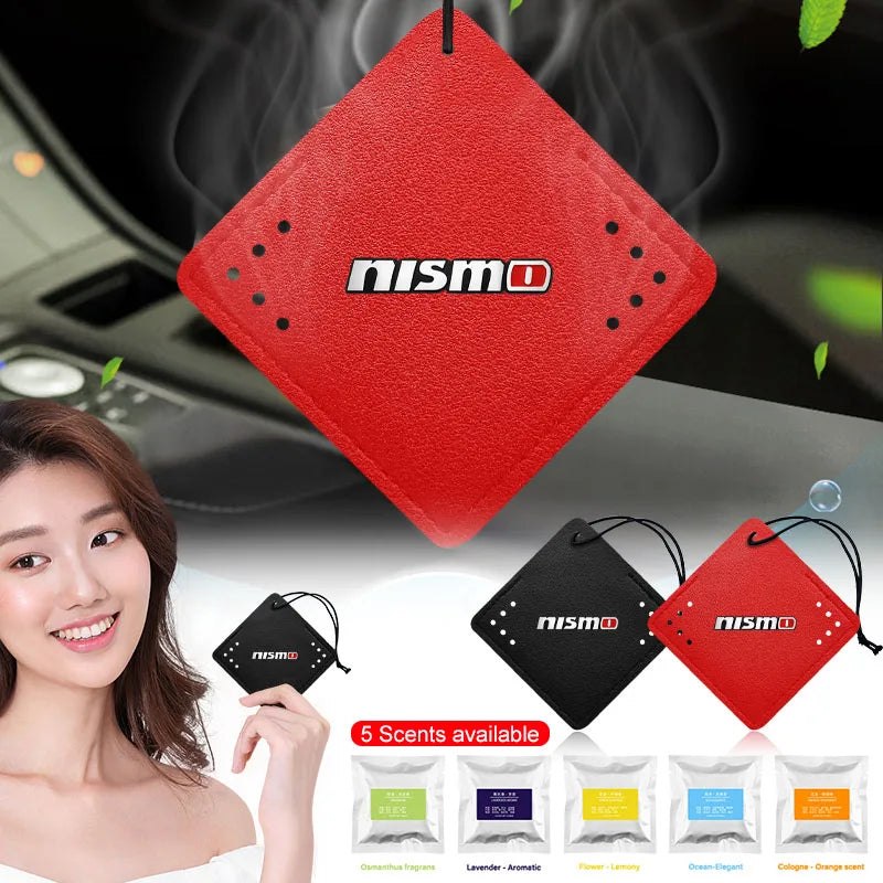 For Nismo Nissan Juke Tiida Teana GTR Car Aromatherapy Diffuser Necklace Fresh Air Suede Pendant 5 Scents