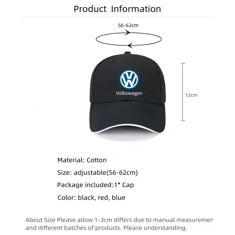 Gorra Fashion Women Men Caps Female Male Cap Volkswagen VW