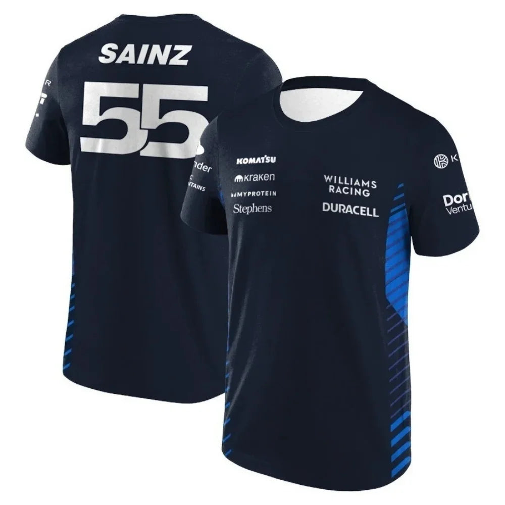 T-shirt Unisex Casual Sports Round Neck Top for F1 Fans Collection