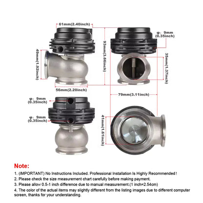 38mm External Wastegate V-Band Flanged Turbo Waste Gate For Supercharge Turbo Manifold Universal Dump Pipe Valve With Logo