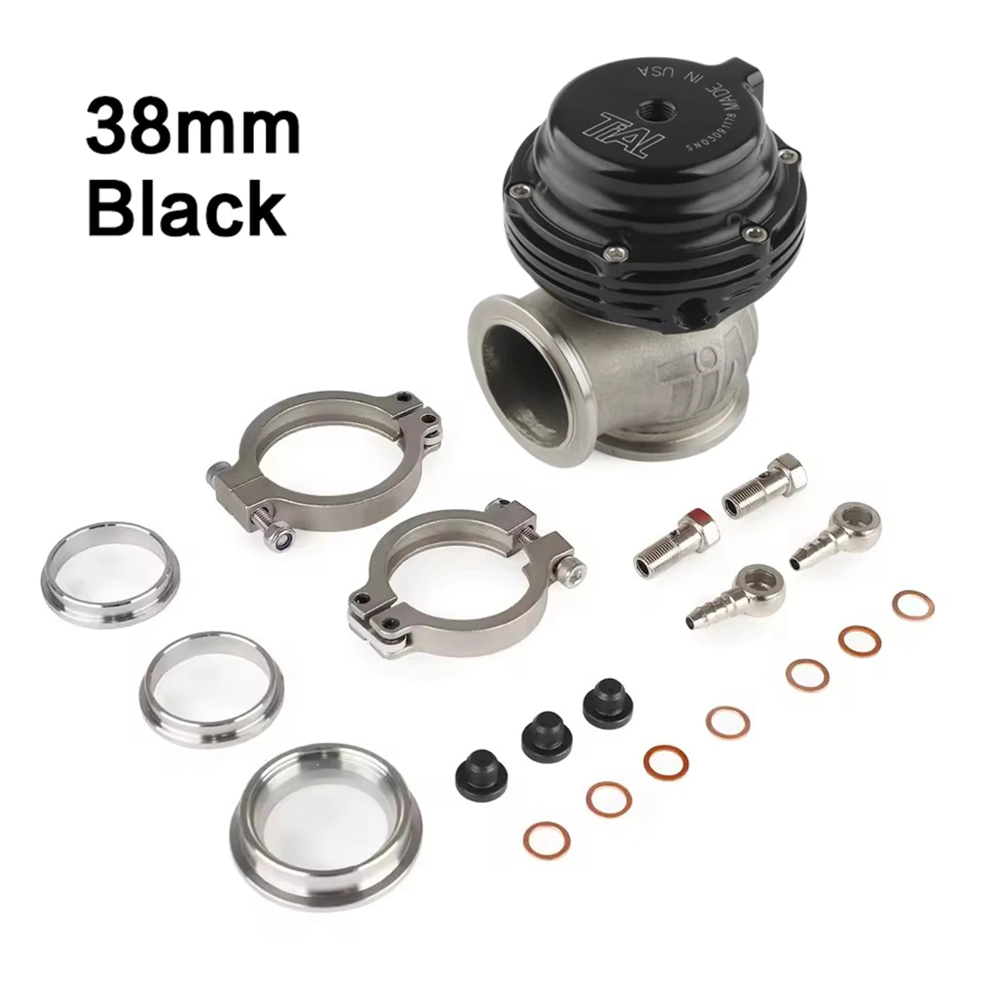 38mm External Wastegate V-Band Flanged Turbo Waste Gate For Supercharge Turbo Manifold Universal Dump Pipe Valve With Logo