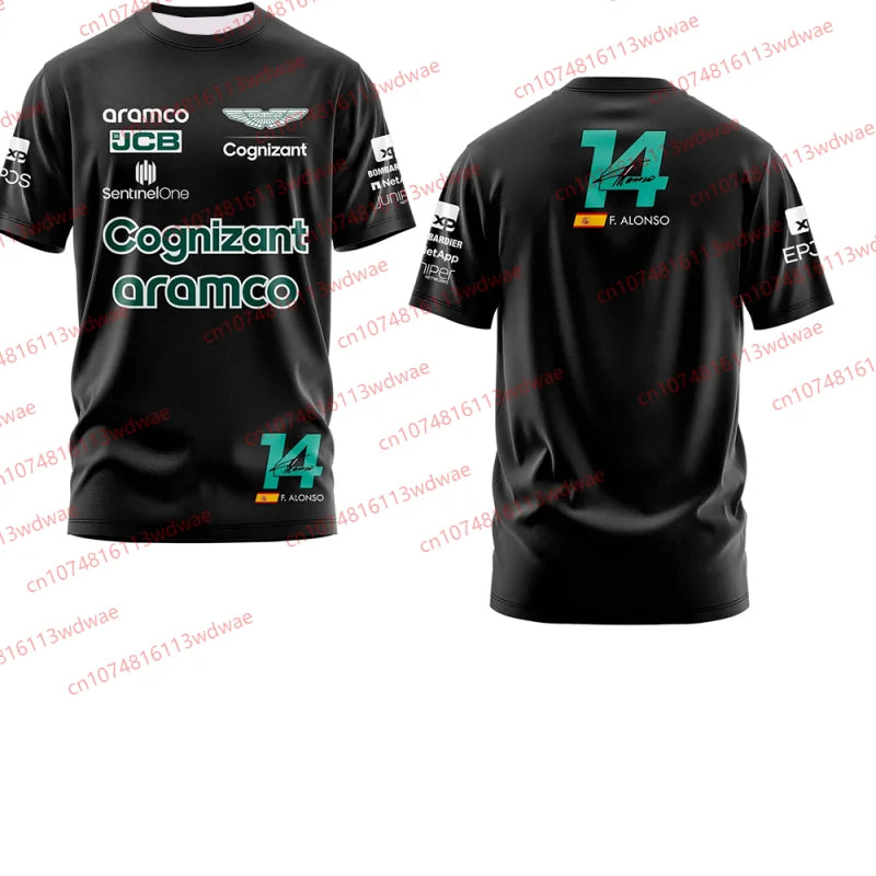 Aston Martin 2026 T-Shirt Fernando Alonso No. 14 T Shirt Spanish Racers Team Racing Suit Quick Drying Jersey Vintage