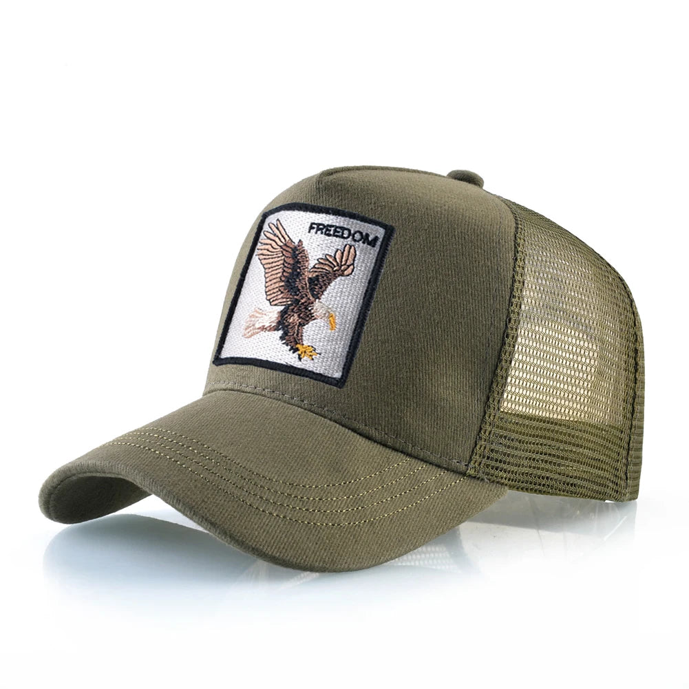 Gorra Trucker Caps With Embroidery Goat Patch Four Seasons Snapback Cap For Men Women