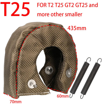 T2 T25 T28 T3 T4 T6 Glasvezel Turbo Hitteschild Turbocharger Deken Cover Meest Turbine High temperature Protection Wrap Heat