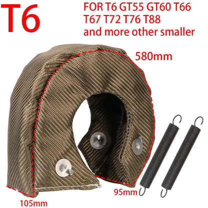 T2 T25 T28 T3 T4 T6 Glasvezel Turbo Hitteschild Turbocharger Deken Cover Meest Turbine High temperature Protection Wrap Heat