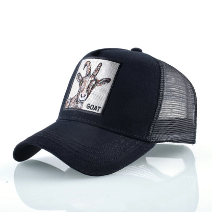 Gorra Trucker Caps With Embroidery Goat Patch Four Seasons Snapback Cap For Men Women