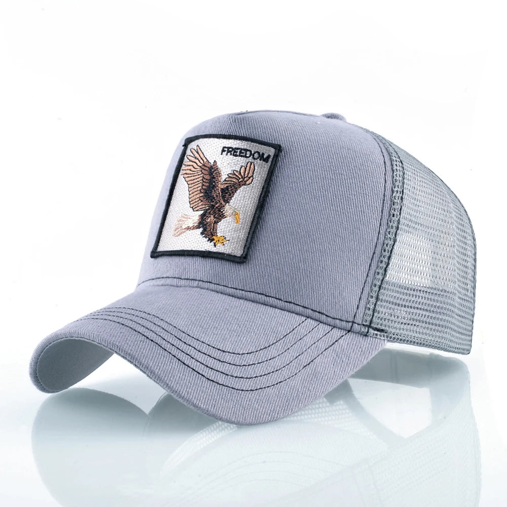 Gorra Trucker Caps With Embroidery Goat Patch Four Seasons Snapback Cap For Men Women
