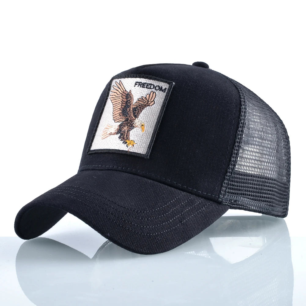 Gorra Trucker Caps With Embroidery Goat Patch Four Seasons Snapback Cap For Men Women