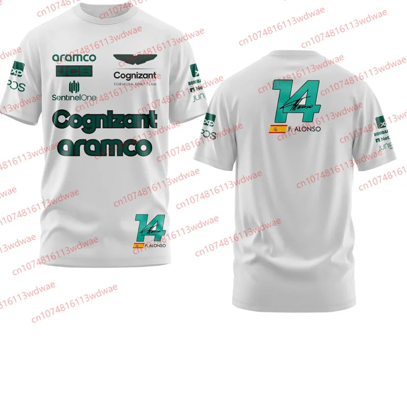 Aston Martin 2026 T-Shirt Fernando Alonso No. 14 T Shirt Spanish Racers Team Racing Suit Quick Drying Jersey Vintage