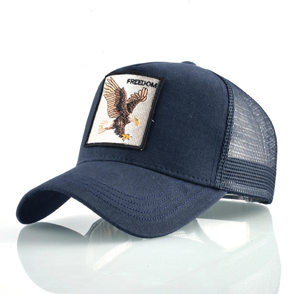 Gorra Trucker Caps With Embroidery Goat Patch Four Seasons Snapback Cap For Men Women