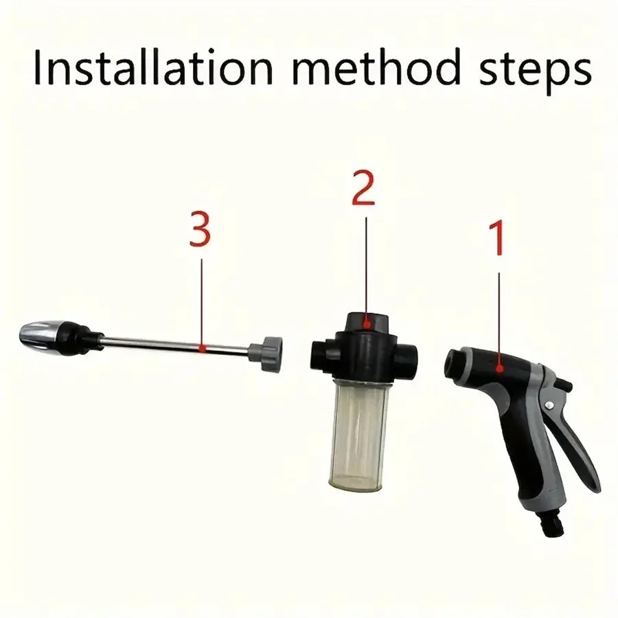 portatil High-Pressure Water Gun Adjustable Metal Cleaning Car Wash Machine Garden Watering Hose Nozzle Sprinkler Foam Water Gun