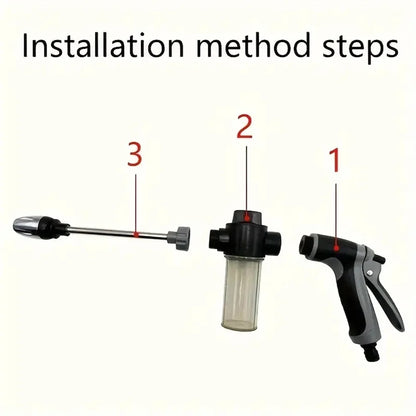 portatil High-Pressure Water Gun Adjustable Metal Cleaning Car Wash Machine Garden Watering Hose Nozzle Sprinkler Foam Water Gun