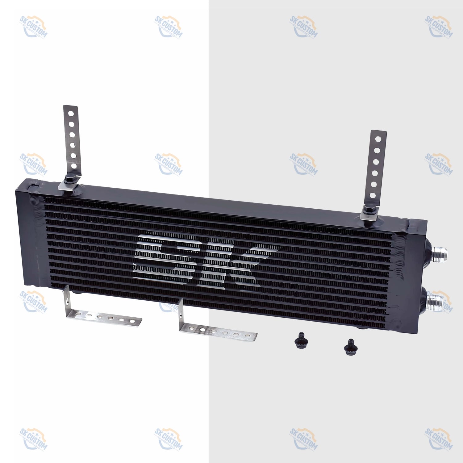 SK CUSTOM Aluminum Alloy Oil Cooler General Motors Modified Oil Cooler Plate Double Pass Side Outlet AN10 Parts Auto Parts