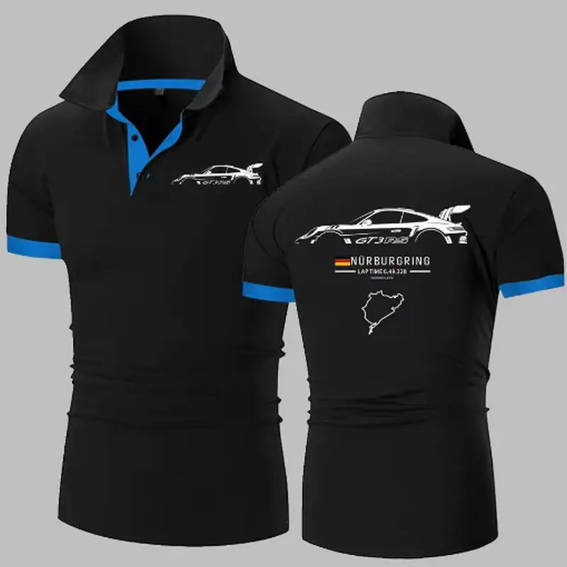 911 GT3 RS Heavyweight Polo Shirt | Nürburgring Track F1 Polos Shirts Men&