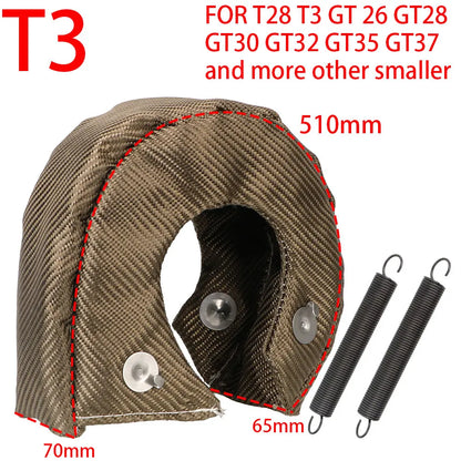 T2 T25 T28 T3 T4 T6 Glasvezel Turbo Hitteschild Turbocharger Deken Cover Meest Turbine High temperature Protection Wrap Heat