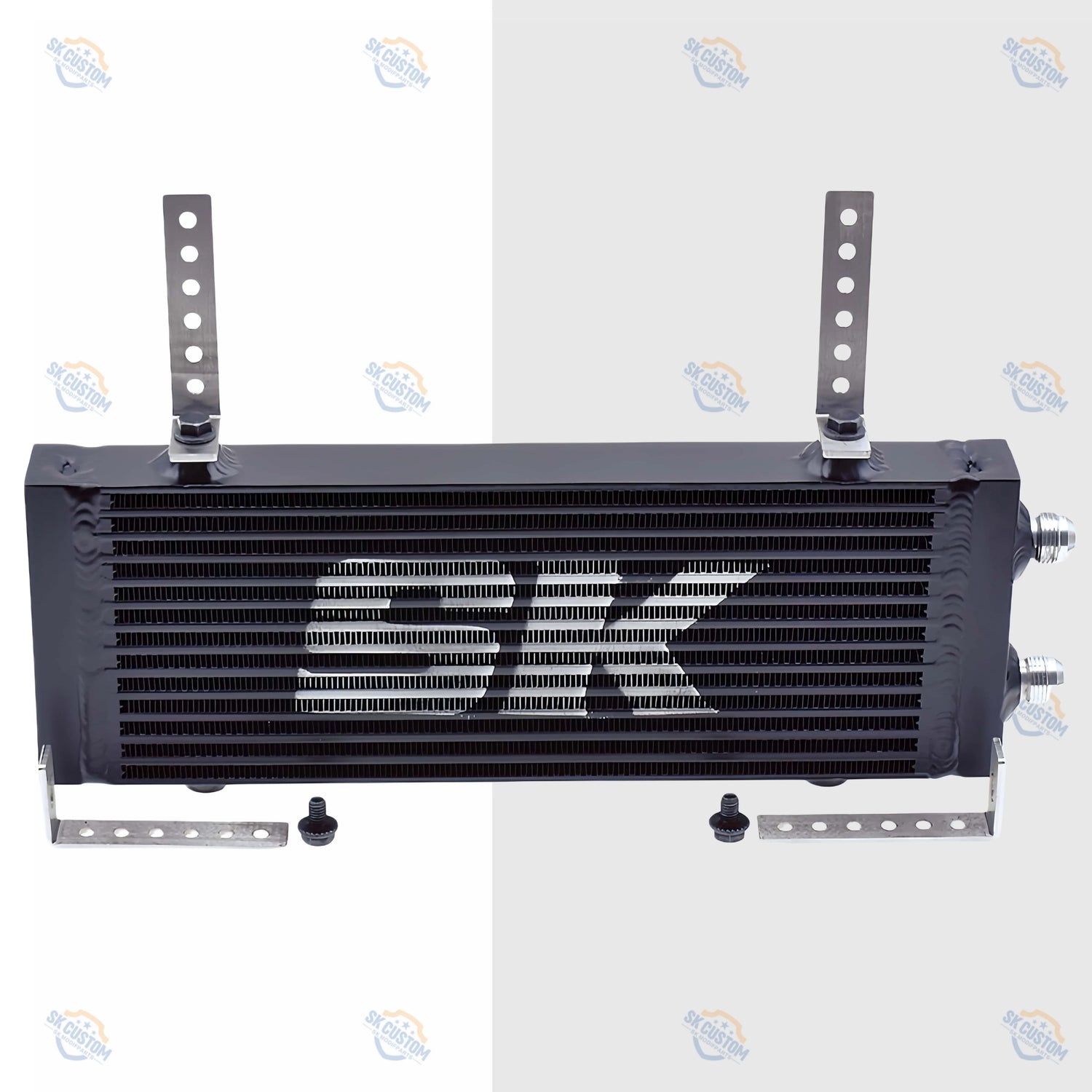 SK CUSTOM Aluminum Alloy Oil Cooler General Motors Modified Oil Cooler Plate Double Pass Side Outlet AN10 Parts Auto Parts