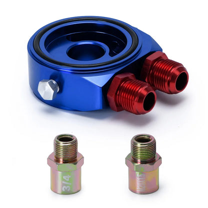 PQY - Car Aluminum Universal Oil Filter Sandwich Adapter For Oil Cooler Plate Kit AN10 PQY6721