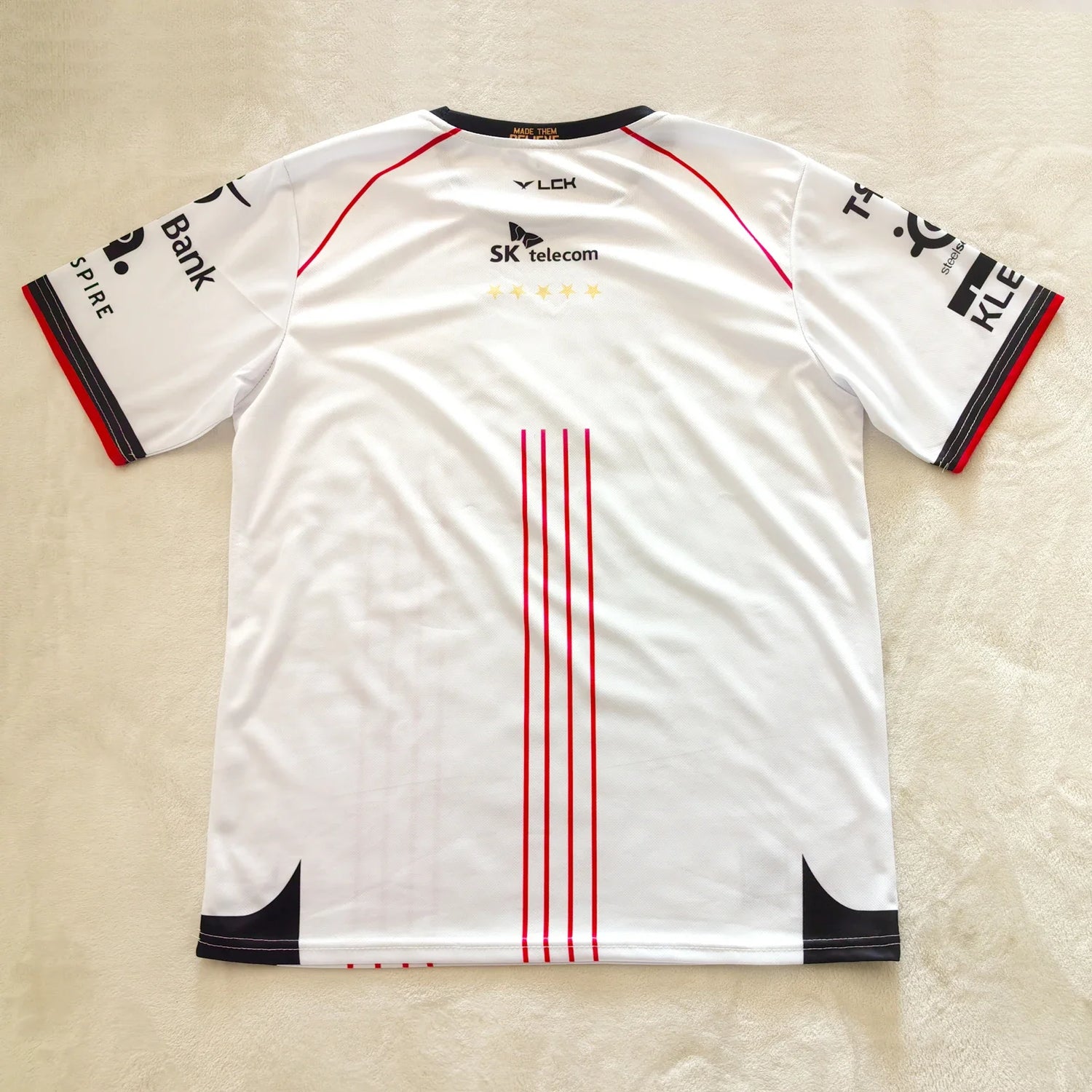 2026 T1 Championship Five-Star Commemorative Team Jersey E-sports World Finals Gold Print Top