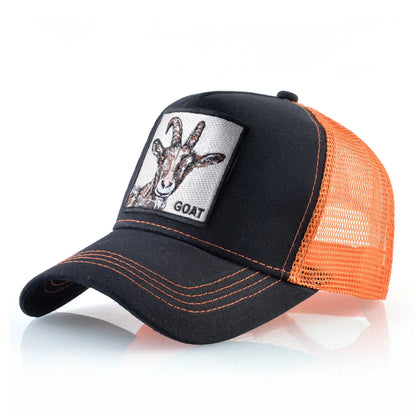 Gorra Trucker Caps With Embroidery Goat Patch Four Seasons Snapback Cap For Men Women