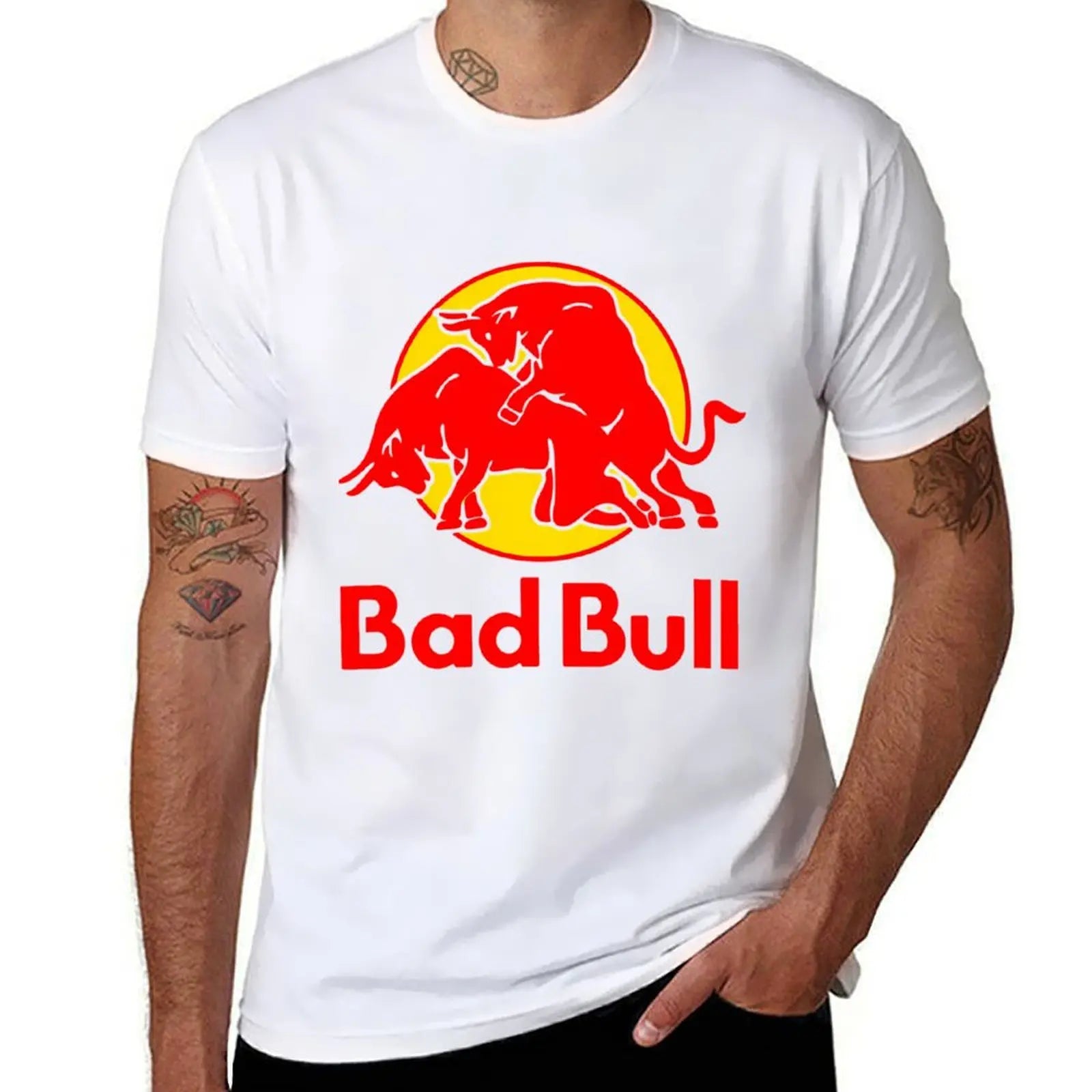 Bad Bull Logo Brand Parody Spoof T-Shirt graphic t shirts cotton graphic tees mens t shirts top quality