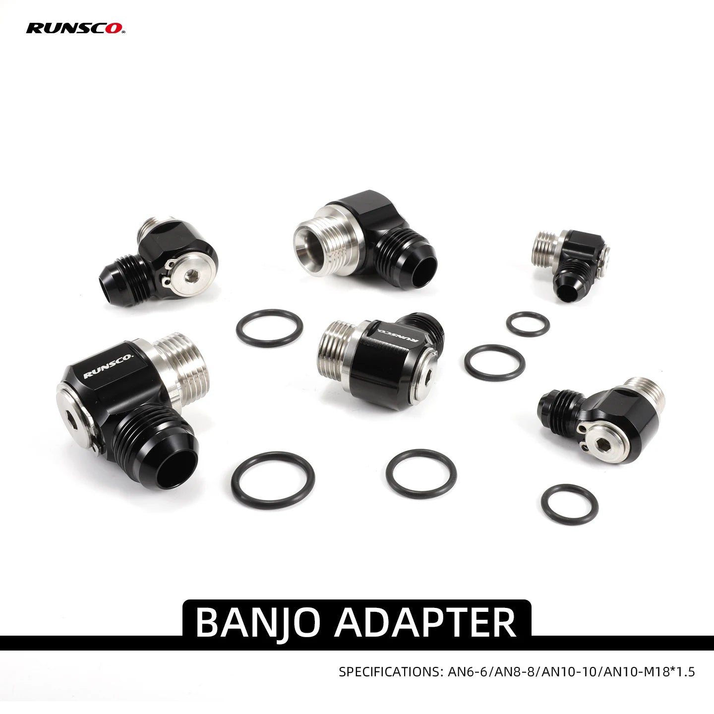 Turbo Brake Hose Fittings 6AN 8AN 10AN for Motorcycle &amp; Automotive Stainless Steel Adapter Black Bolt Ring