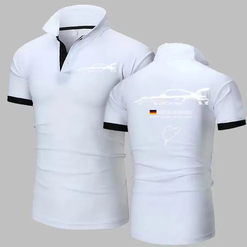 911 GT3 RS Heavyweight Polo Shirt | Nürburgring Track F1 Polos Shirts Men&